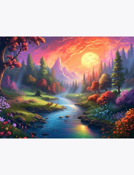 

Алмазная мозаика на подрамнике Сказочный лес, 90x70 см, 50 цветов, 64747, ПРА-359
