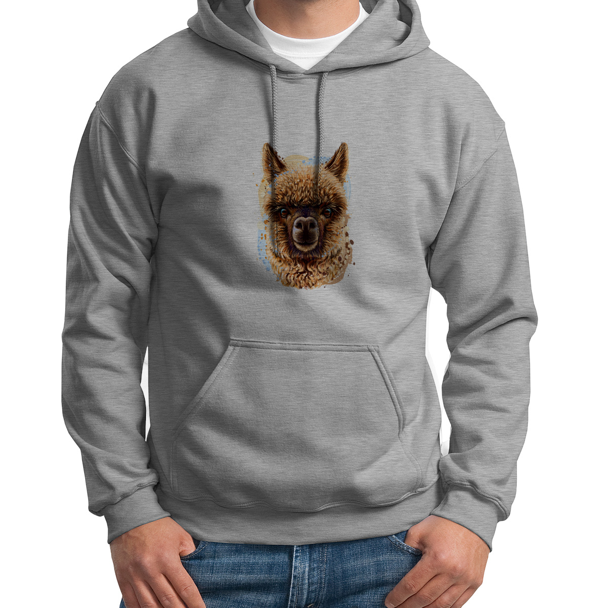 

Худи унисекс CoolPodarok Животные. Лама серое 44 RU, S0501599