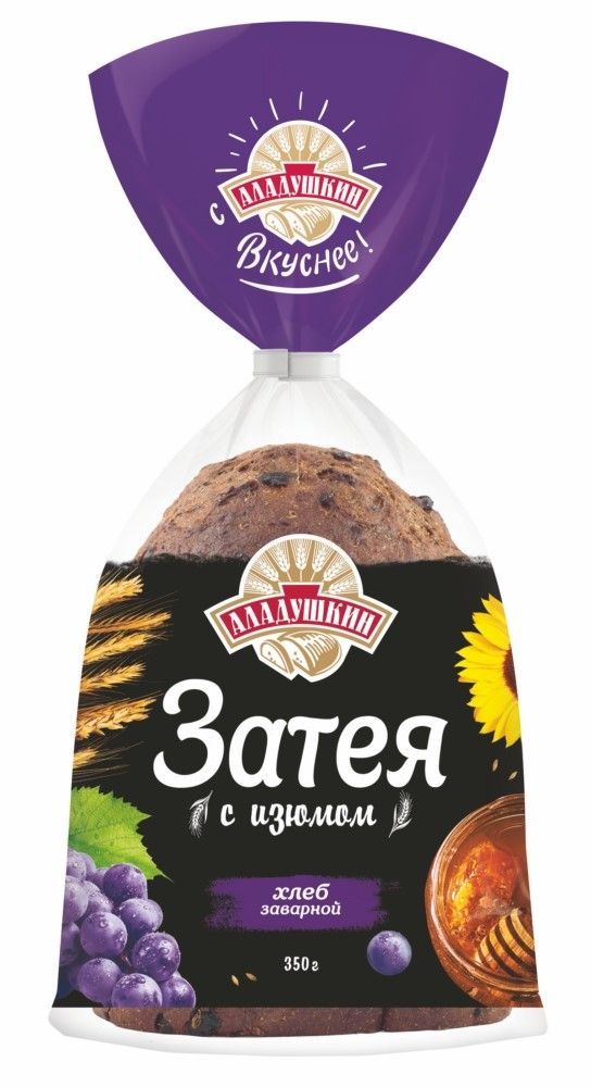 

Хлеб серый Дарница Затея солод изюм 350 г, Затея