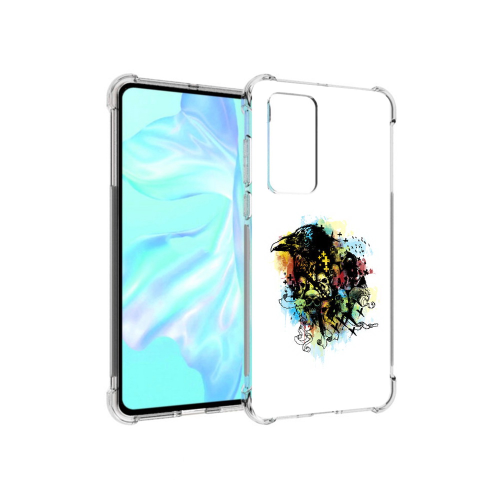 

Чехол MyPads Tocco для Huawei P40 ворон и черепа, Прозрачный, Tocco