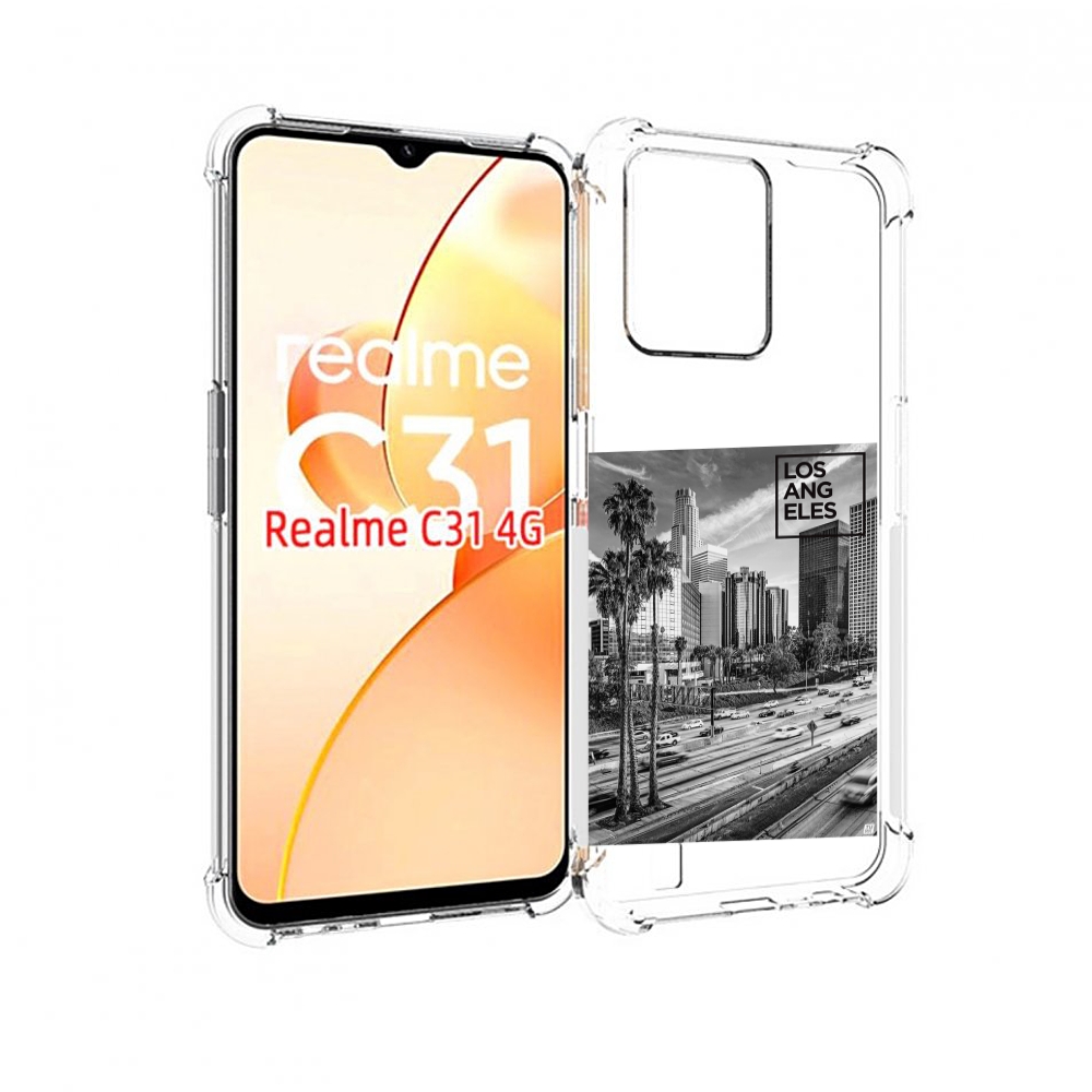 

Чехол MyPads черно белый лос анджелес для OPPO Realme C31, Прозрачный, Tocco