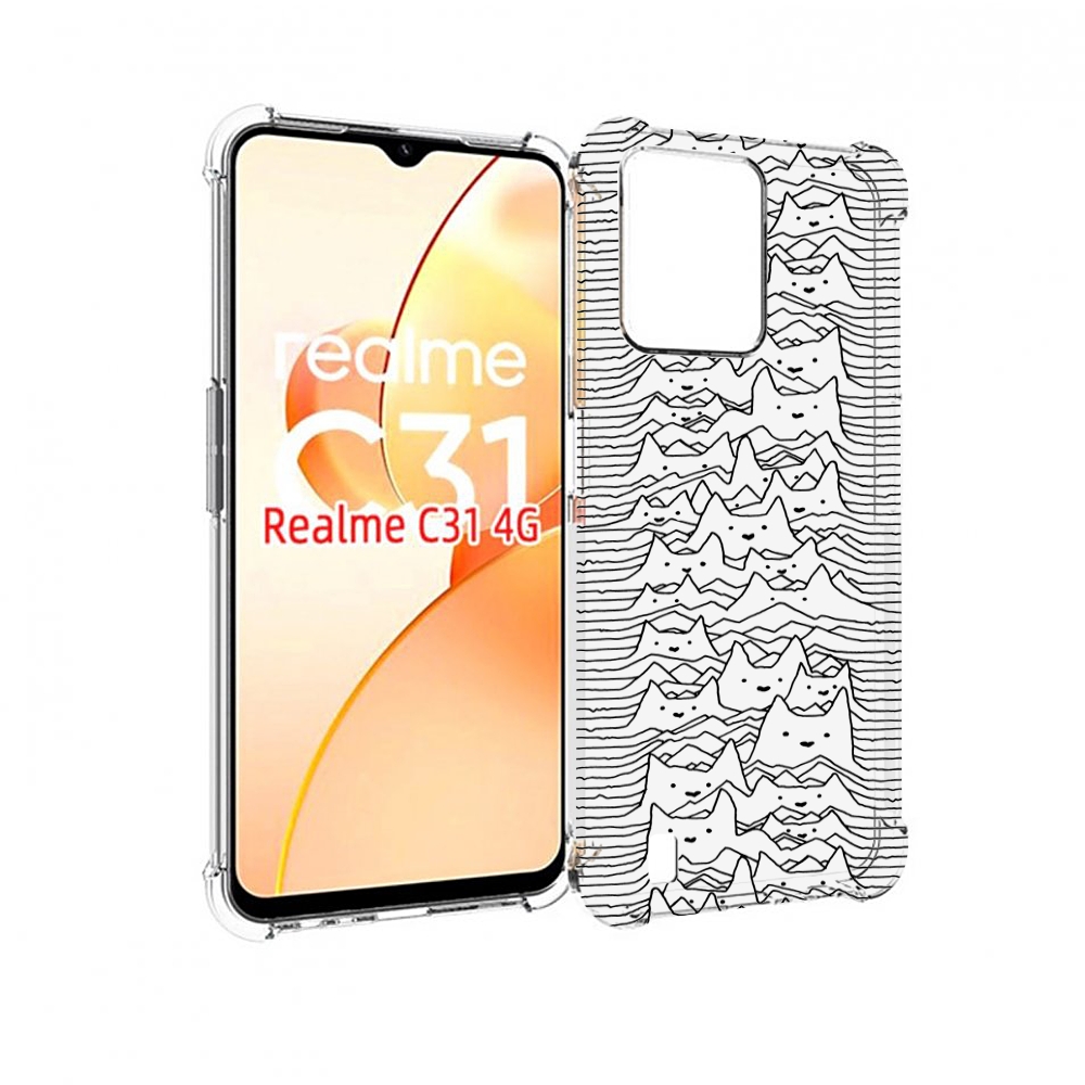 

Чехол MyPads черно белые коты 3D для OPPO Realme C31, Прозрачный, Tocco