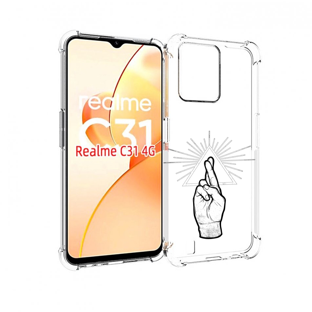

Чехол MyPads черно белая рука для OPPO Realme C31, Прозрачный, Tocco