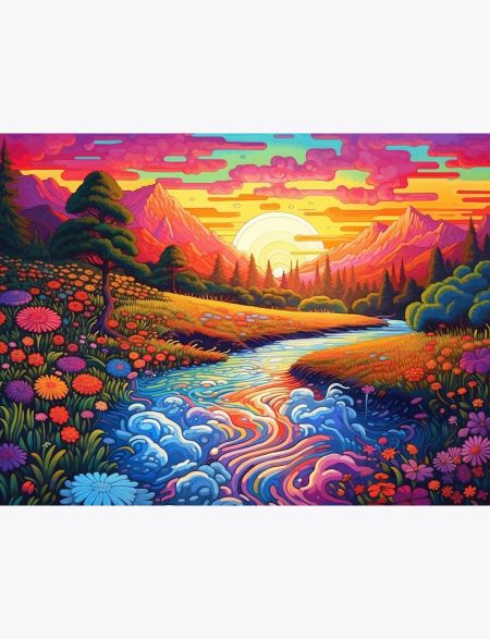 

Алмазная мозаика без подрамника Закат солнца, 130x100 см, 64734, РА-358
