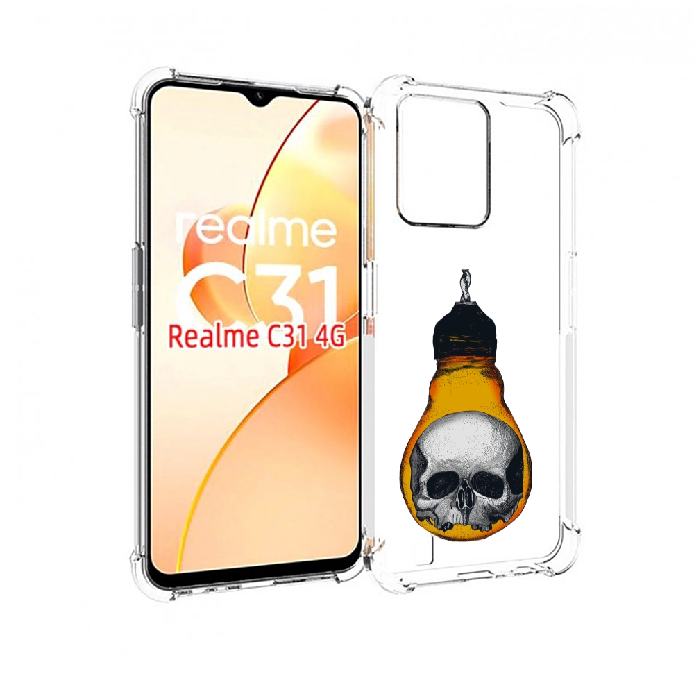 

Чехол MyPads череп в лампочке для OPPO Realme C31, Прозрачный, Tocco