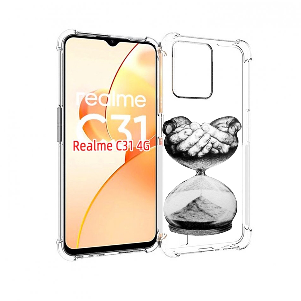 Чехол MyPads часы жизни черно белый для OPPO Realme C31