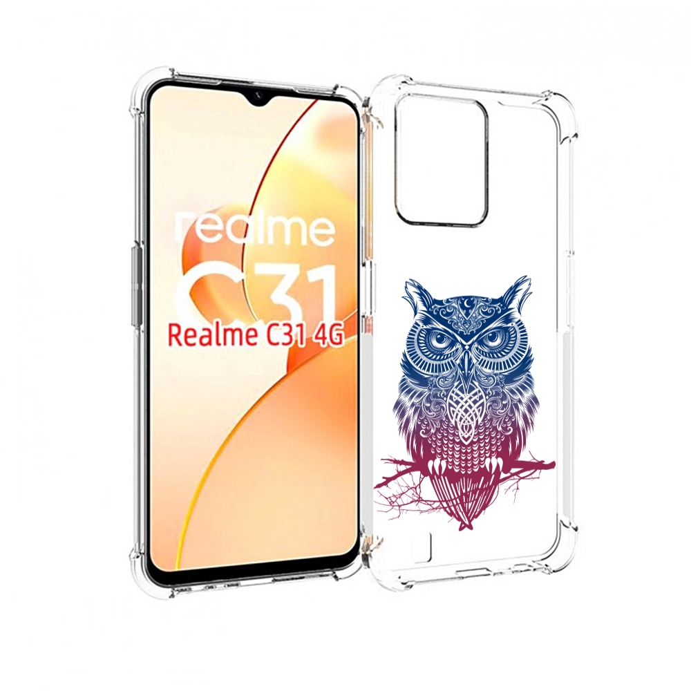 

Чехол MyPads хиппи сова для OPPO Realme C31, Прозрачный, Tocco