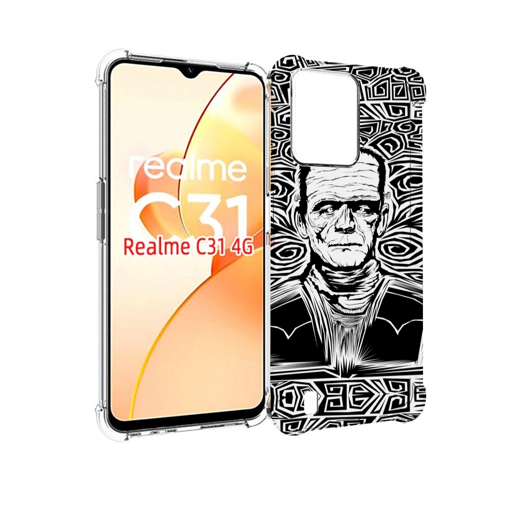 

Чехол MyPads франкенштейн черно белый для OPPO Realme C31, Прозрачный, Tocco