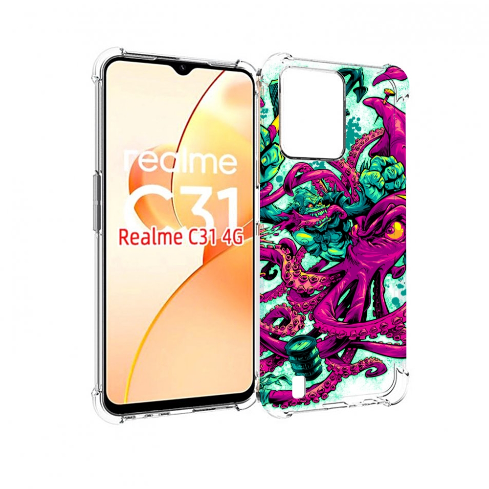 

Чехол MyPads фиолетовый кракен для OPPO Realme C31, Прозрачный, Tocco