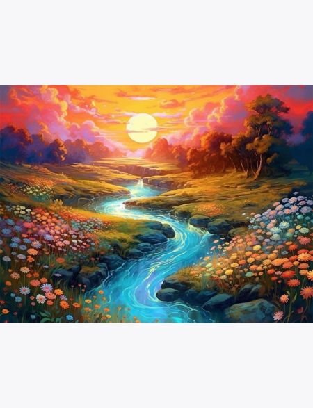 

Алмазная мозаика без подрамника Закат, 130x100 см, 64699, РА-355