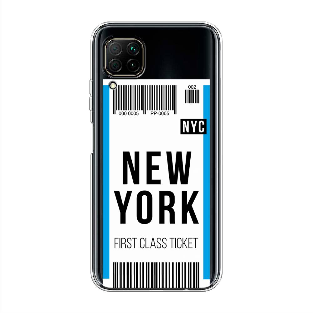 

Чехол на Huawei Nova 7i "Билет в Нью-Йорк", Белый;голубой, 611850-6