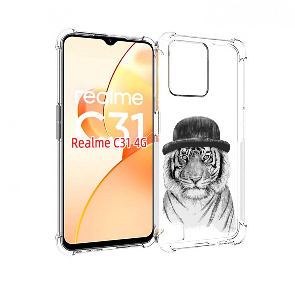 

Чехол MyPads тигр британец для OPPO Realme C31, Прозрачный, Tocco