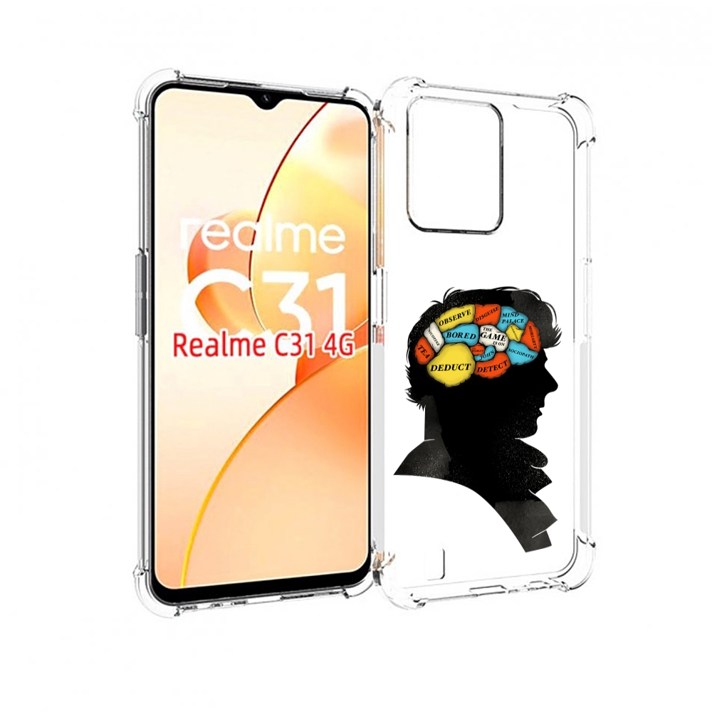 

Чехол MyPads темный рисунок для OPPO Realme C31, Прозрачный, Tocco
