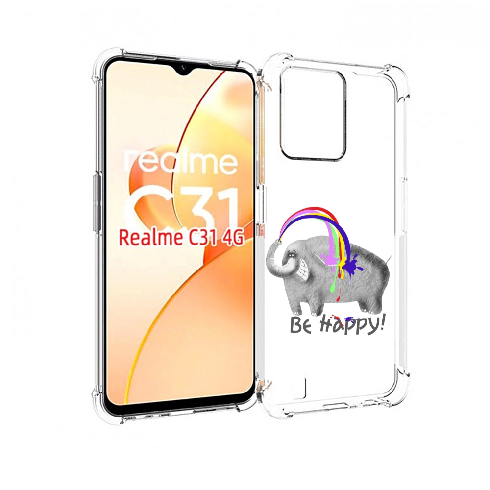 

Чехол MyPads счастливый слон для OPPO Realme C31, Прозрачный, Tocco