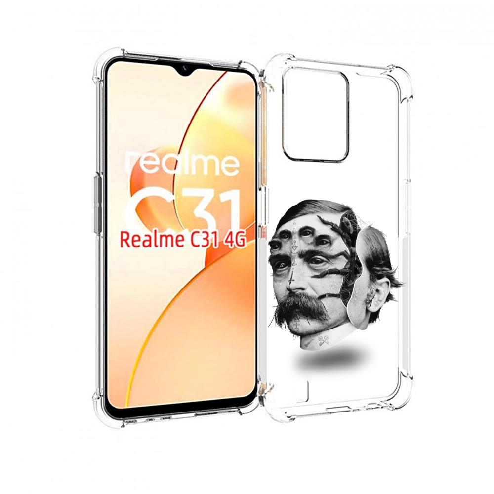 

Чехол MyPads страшное лицо мужчины для OPPO Realme C31, Прозрачный, Tocco