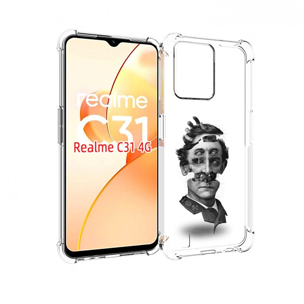 

Чехол MyPads страшное лицо абстракция для OPPO Realme C31, Прозрачный, Tocco