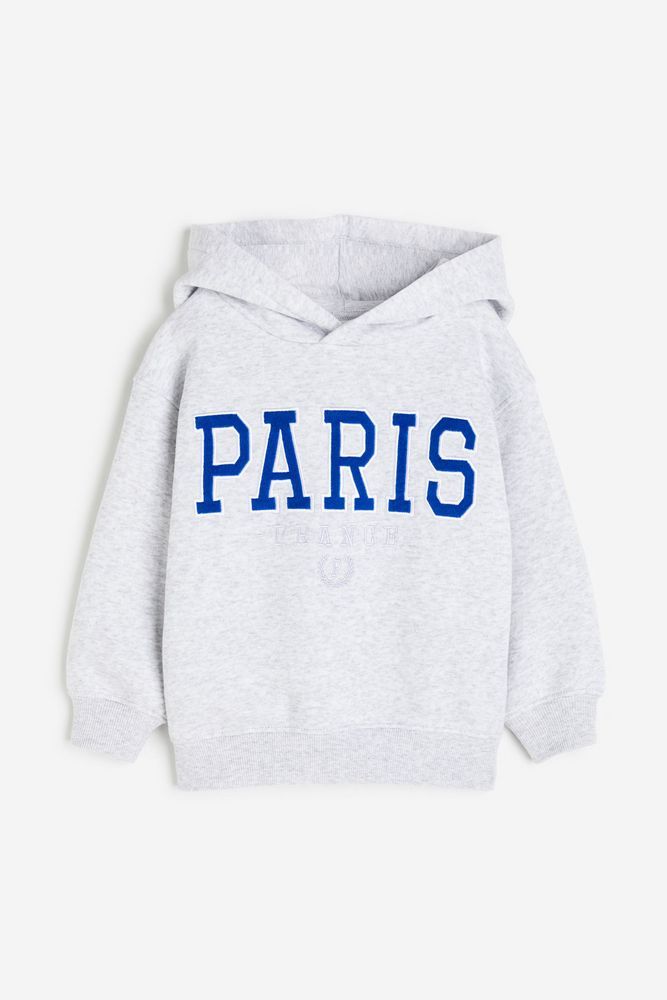 

Худи детское H&M 1224378, Светло-серый меланж, Париж, 134, 1224378