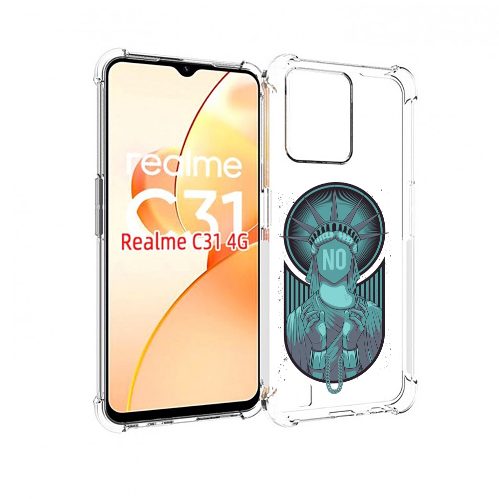 

Чехол MyPads статуя свободы зеленый для OPPO Realme C31, Прозрачный, Tocco