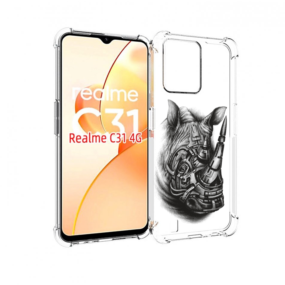 

Чехол MyPads стальной носорог для OPPO Realme C31, Прозрачный, Tocco