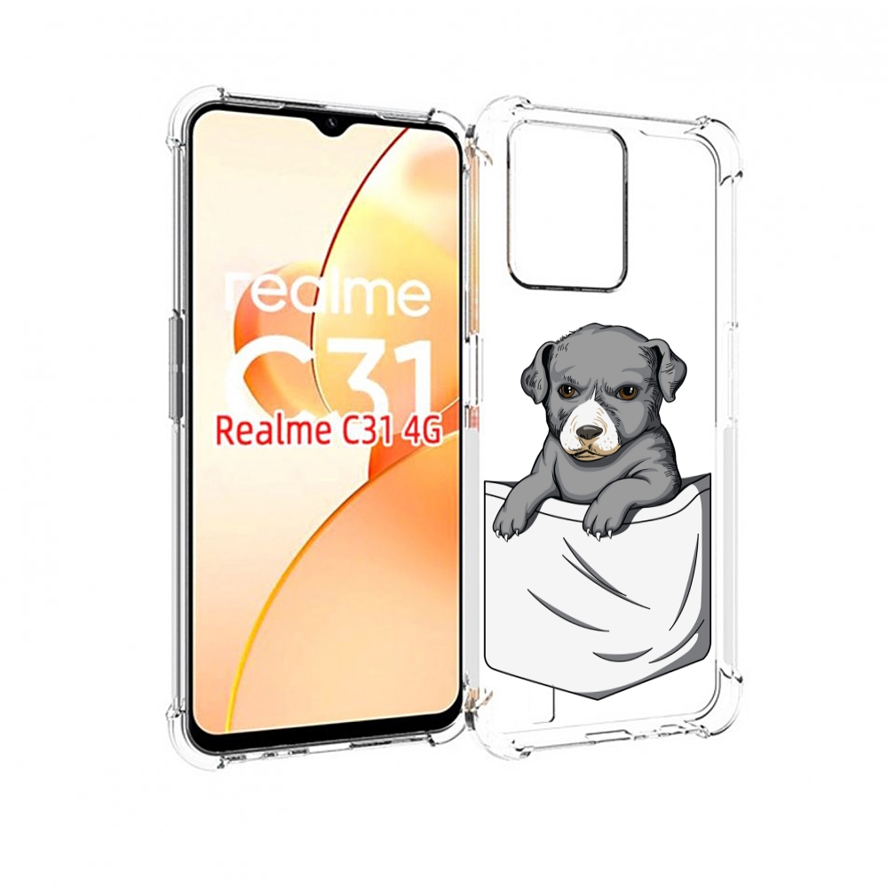 

Чехол MyPads собачка в кармане для OPPO Realme C31, Прозрачный, Tocco
