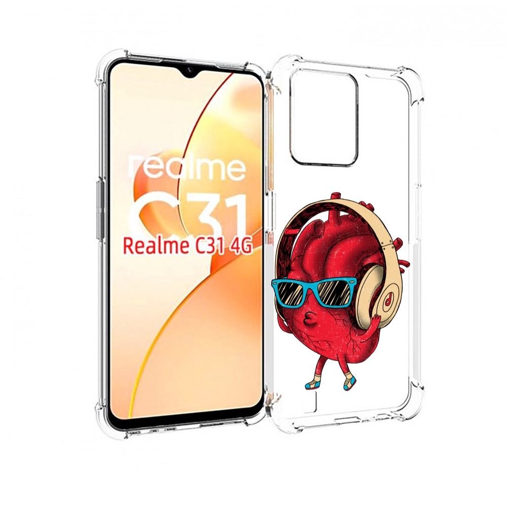 

Чехол MyPads слушай сердце для OPPO Realme C31, Прозрачный, Tocco