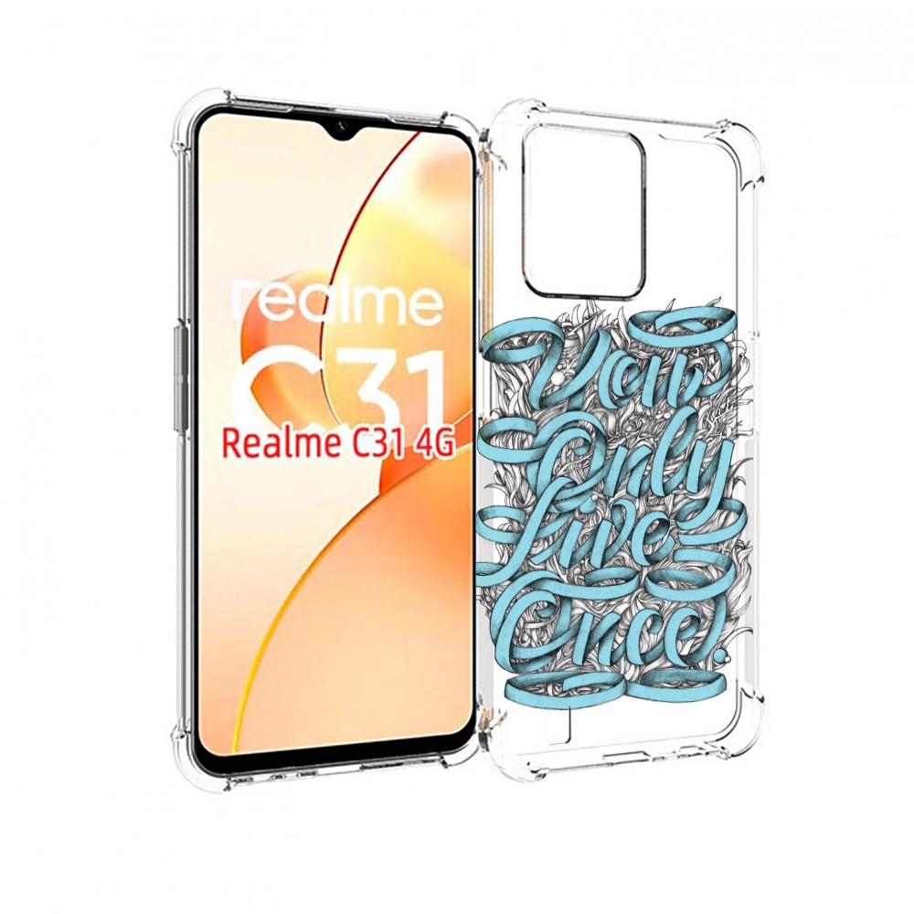 

Чехол MyPads слова из ленты абстракция для OPPO Realme C31, Прозрачный, Tocco