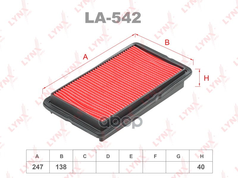 

LYNXAUTO LA-542 Фильтр возд.HONDA Accord IV-V 2.0-2.3 90-98 1шт