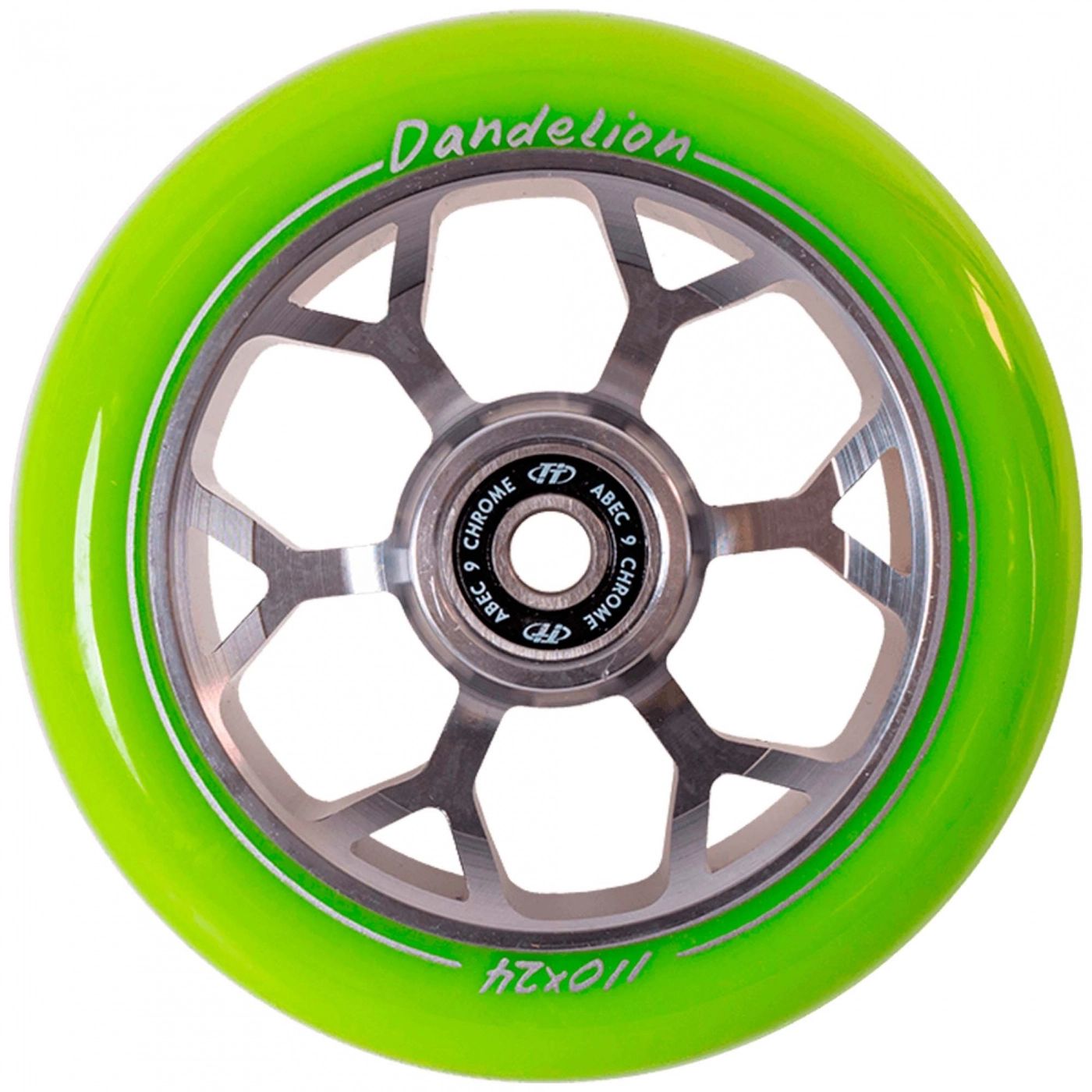 

Колесо для самоката X-Treme 110*24мм, Dandelion, green, Серебристый;зеленый, X-Treme