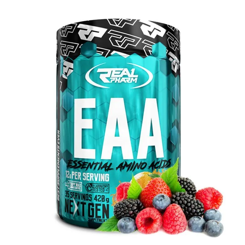 

Аминокислотный комплекс ЕАА Real Pharm 420г, Фруктовый пунш, Аминокислоты ЕАА комплекс Real Pharm, 420г