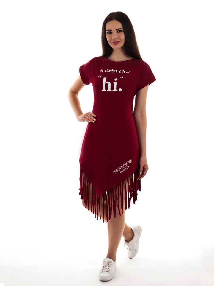 фото Платье женское s-family 151-hi бордовое 48 ru