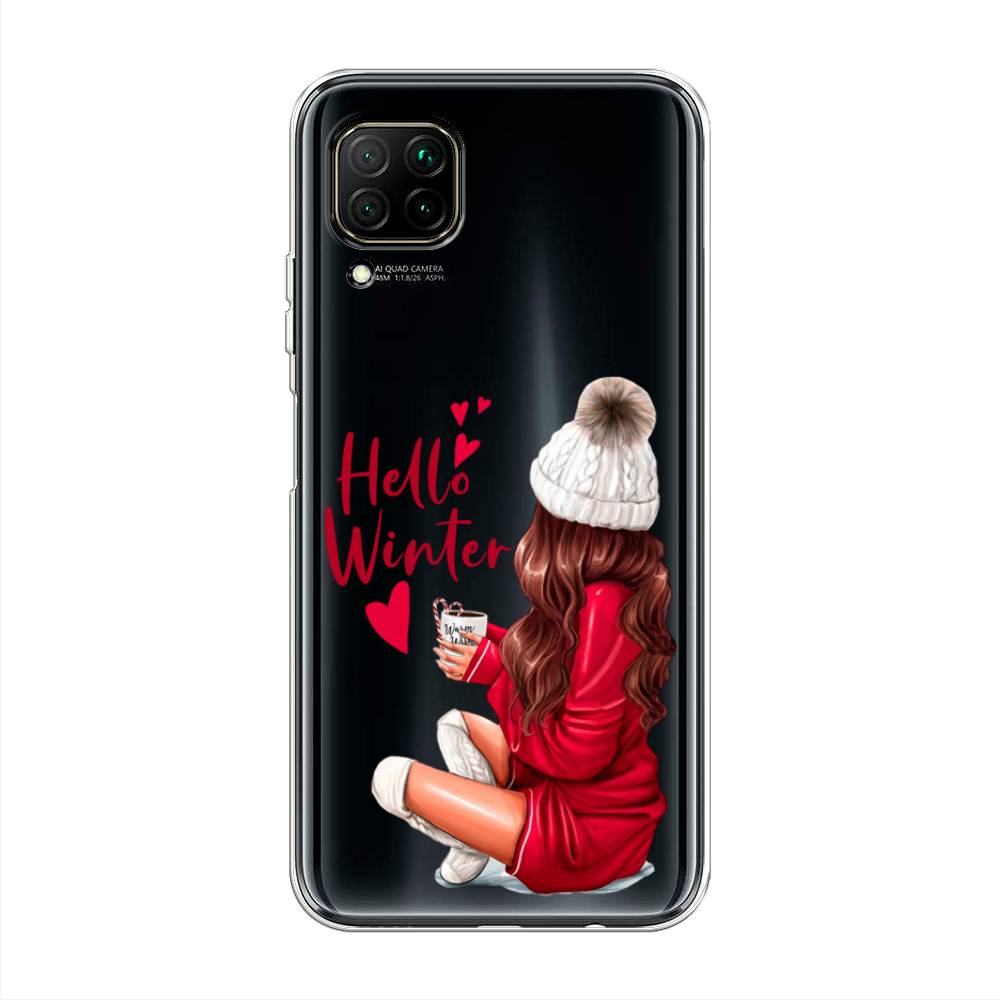 

Чехол на Huawei Nova 7i "Hello winter", Красный;белый;коричневый, 611850-5