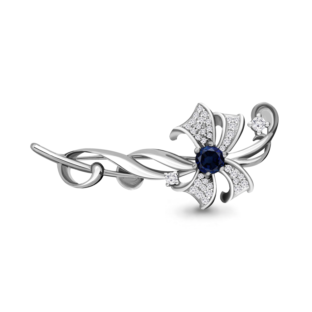 

Брошь из серебра с фианитом Aquamarine Aquamarine 71508Б_925_р, 71508Б_925_р