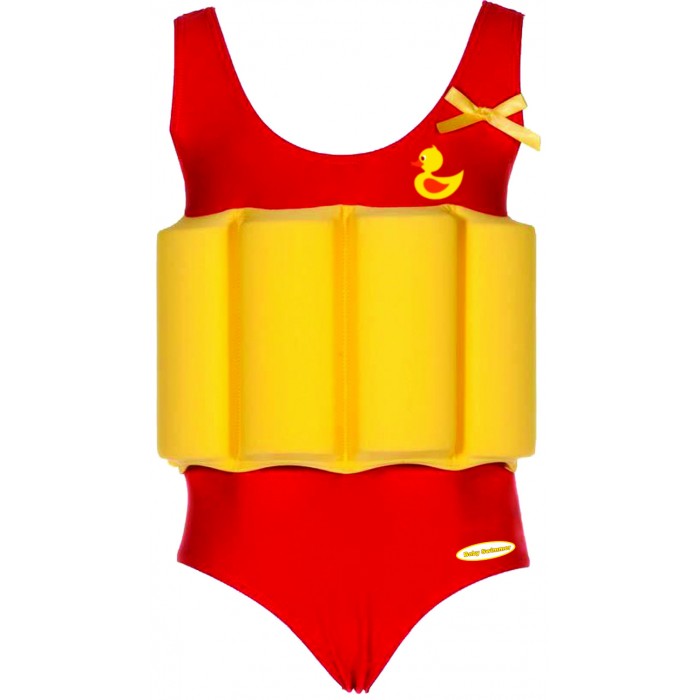 фото Детский купальный костюм для девочки baby swimmer уточка красный, р. 92