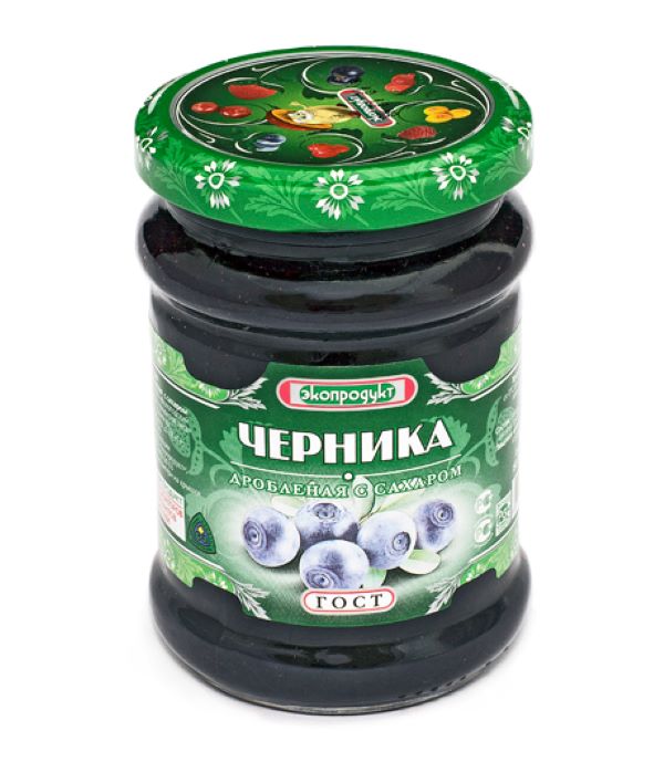 Черника Экопродукт дробленая с сахаром 320 г