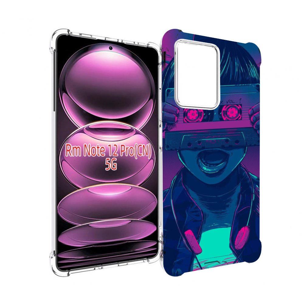 

Чехол MyPads киберпанк с кассетой для Xiaomi Redmi Note 12 Pro, Прозрачный, Tocco