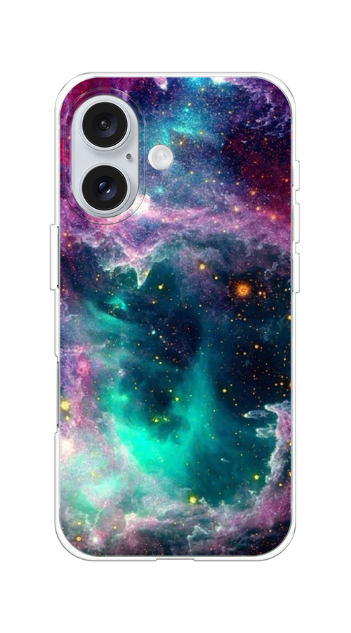 

Чехол на Apple iPhone 16 "Звездные облака", Розовый;бежевый, 16050-1