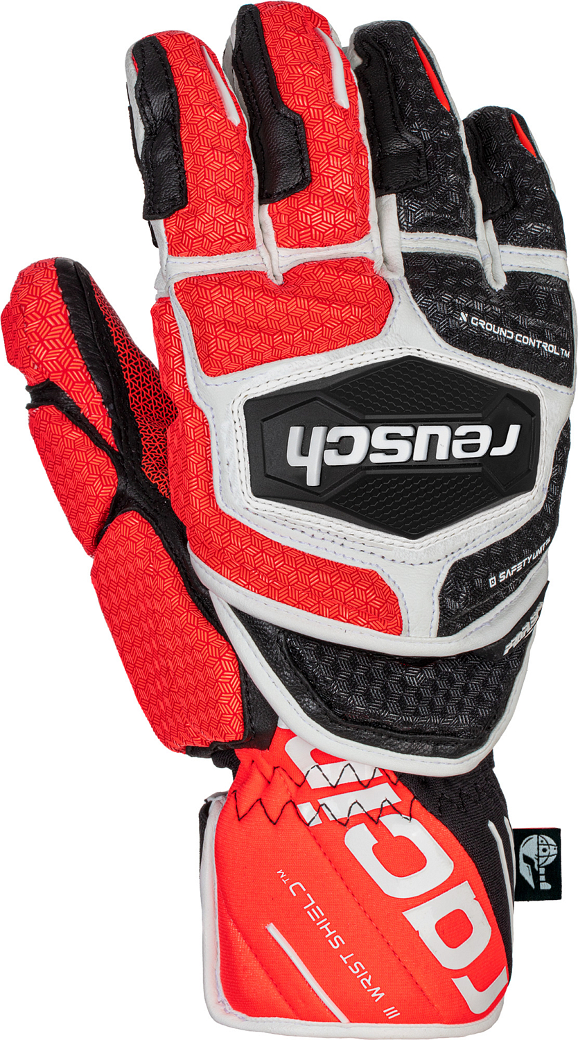 фото Перчатки горнолыжные reusch 2021-22 worldcup warrior gs black/white/fluo red 9,5