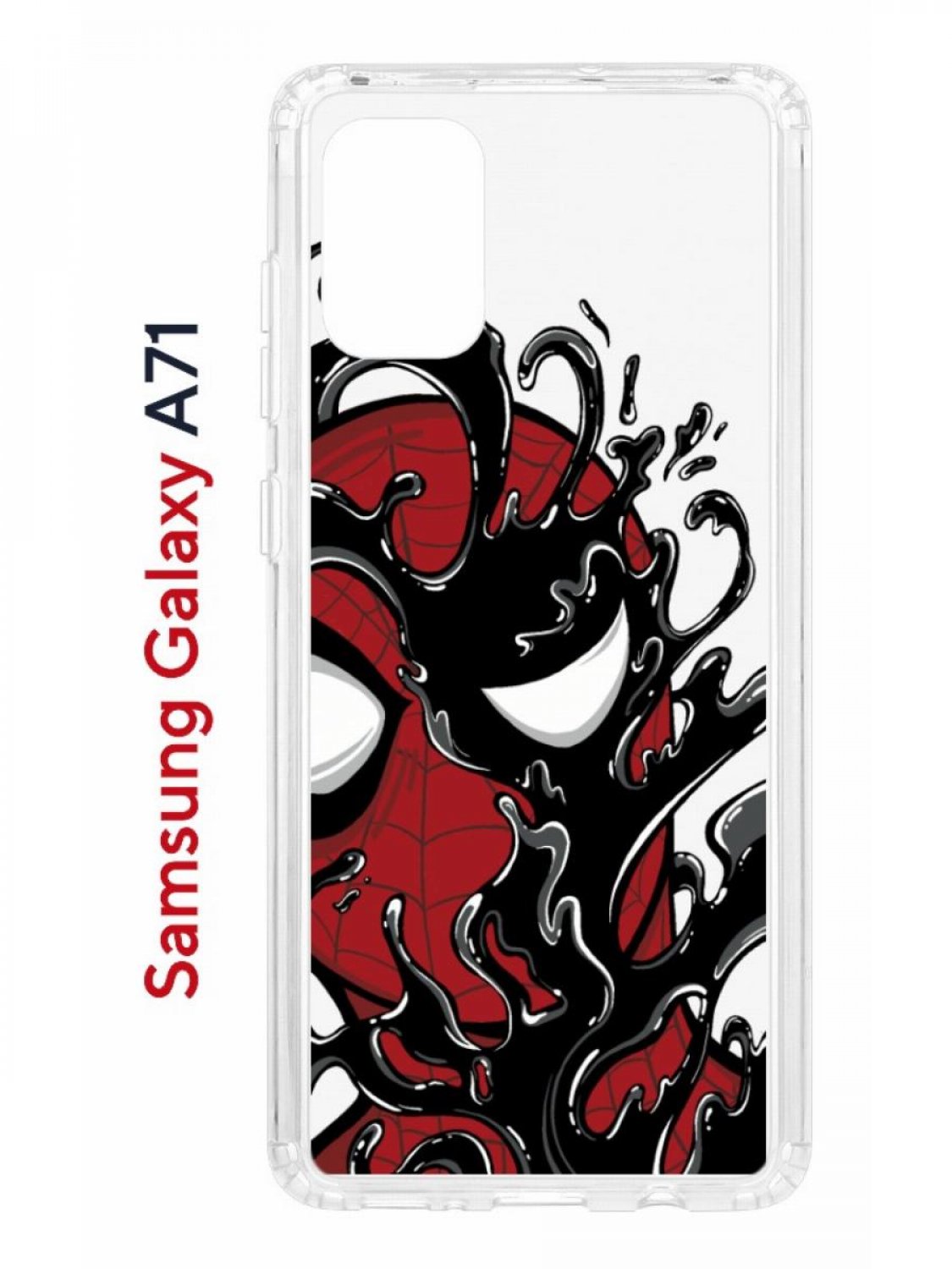 Чехол на Samsung A71 Kruche Print Spider-Man-Venom,противоударный бампер,с защитой камеры
