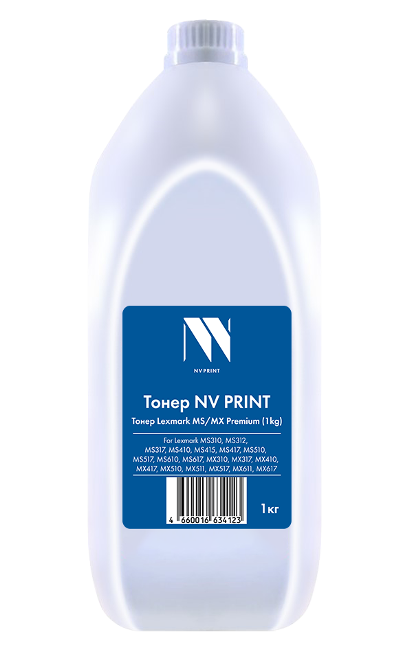 

Тонер NVP Lexmark MS/MX (1кг) для MS310, MS312, MS317, MS410, MS415, MS417, MS510, MS517,, Черный, NV-LX-PR-1KG