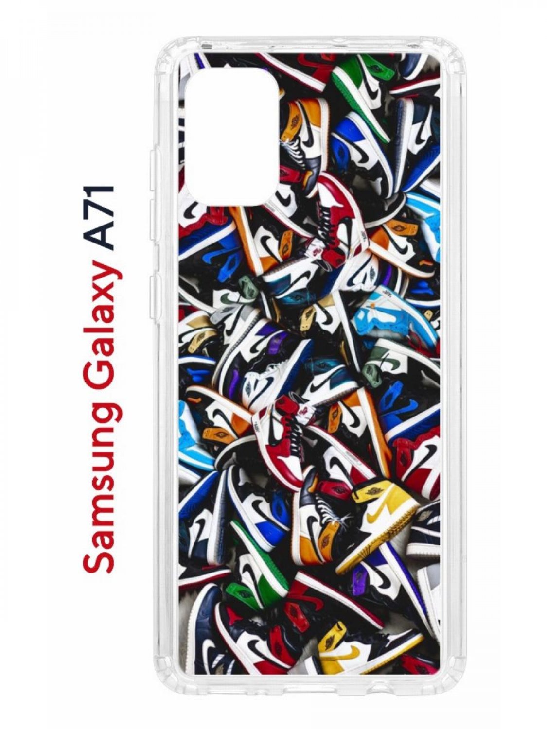 Чехол на Samsung A71 Kruche Print Кроссовки Nike Air,противоударный бампер,защита камеры