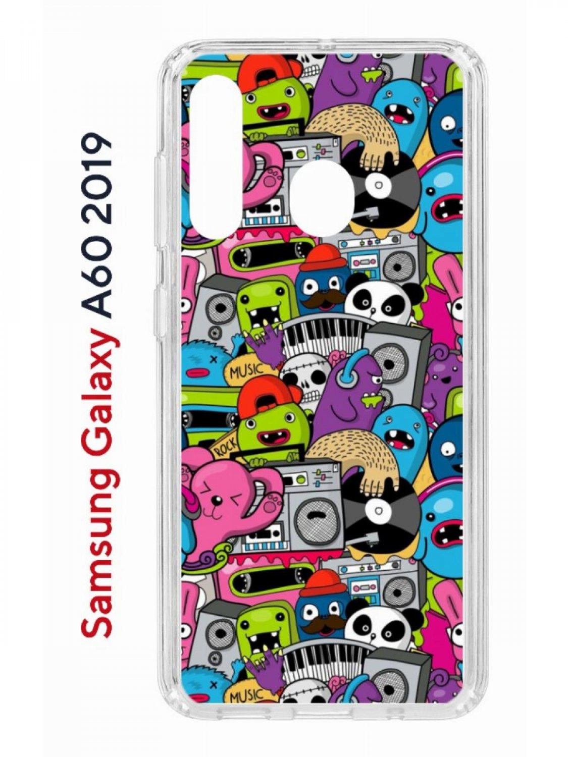 Чехол на Samsung A60 2019 с принтом Kruche Print Monsters music противоударный бампер