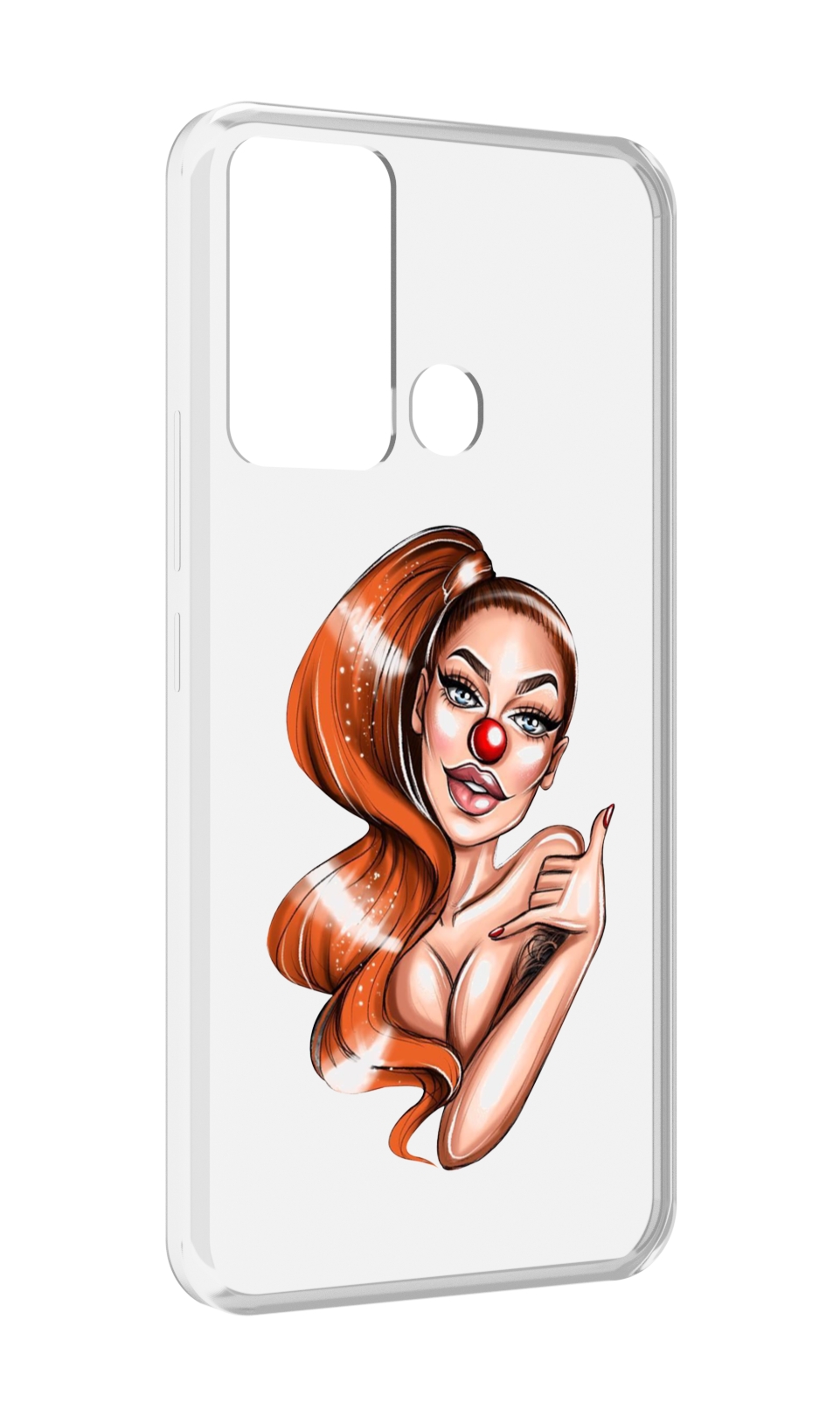 

Чехол MyPads девушка-клоун для Infinix Hot 12i, Прозрачный, Tocco