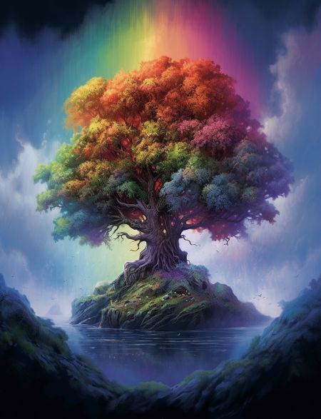 

Алмазная мозаика без подрамника Волшебное дерево, 40x30 см, 50 цветов, 64681, РА-354