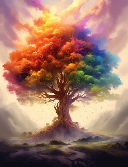 

Алмазная мозаика без подрамника Цветное дерево, 40x30 см, 64619, РА-353