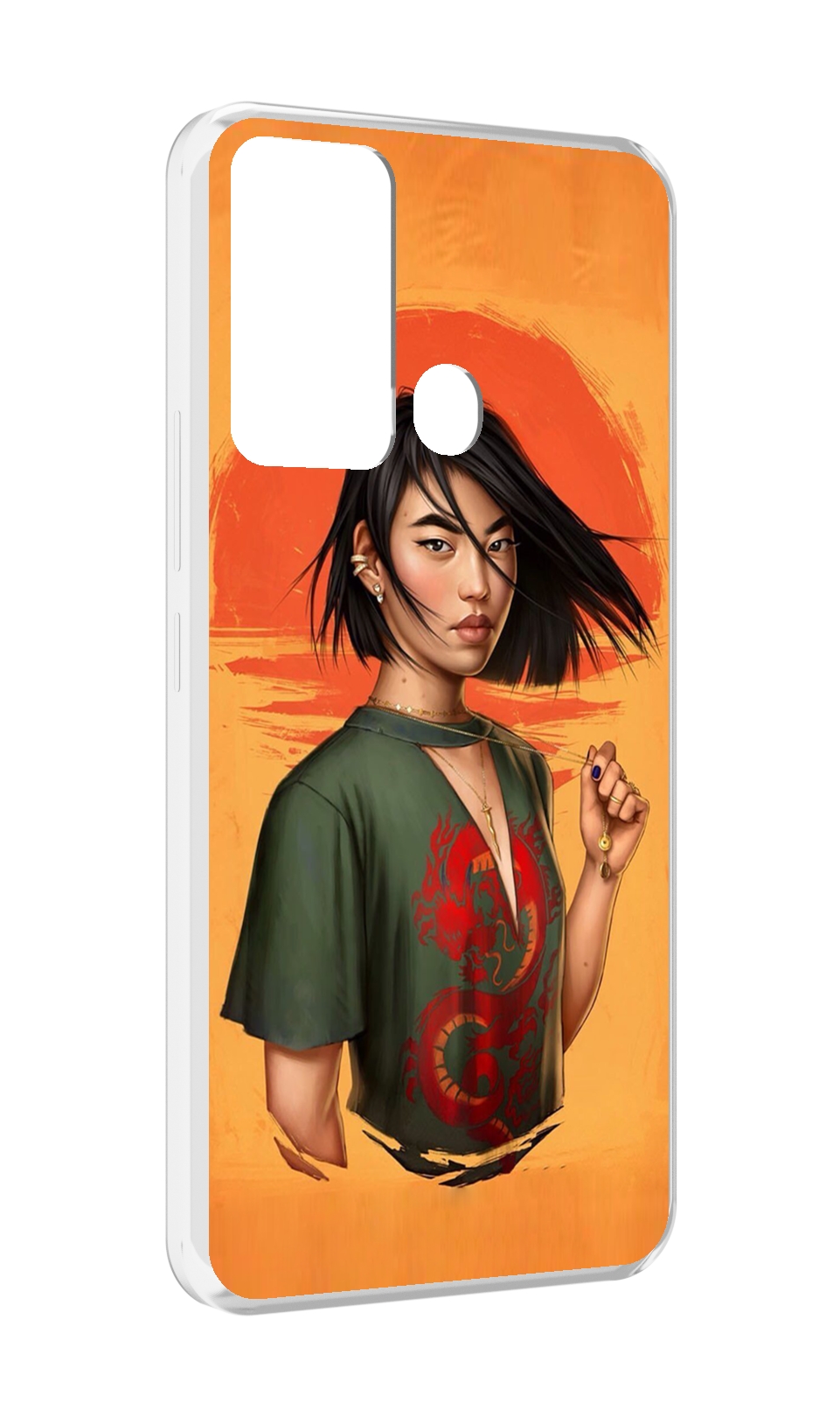 

Чехол MyPads девушка-в-оранжевом-фоне женский для Infinix Hot 12i, Прозрачный, Tocco