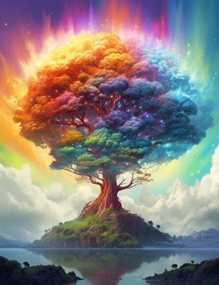 

Алмазная мозаика без подрамника Фантастическое дерево, 130x100 см 50 цветов, 64611, РА-352