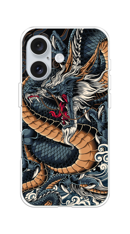 

Чехол на Apple iPhone 16 "Japanese Dragon", Коричневый;черный;синий, 16050-1