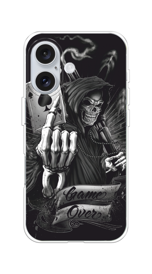 

Чехол на Apple iPhone 16 "Игра закончена", Черный;серый, 16050-1