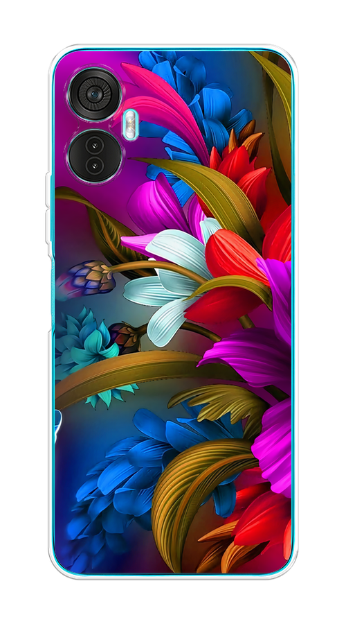 

Чехол на Itel Vision 5 Plus "Фантастические цветы", Фиолетовый;красный;синий, 3201150-2
