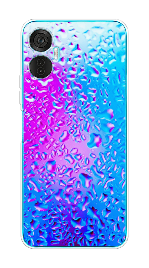 

Чехол на Itel Vision 5 Plus "Капли на стекле", Бирюзовый;розовый, 3201150-3